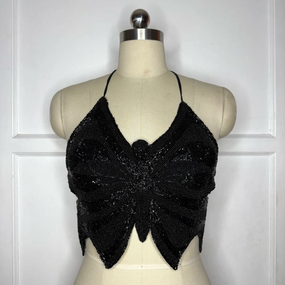 Beaded butterfly top - Picture 1 of 8
